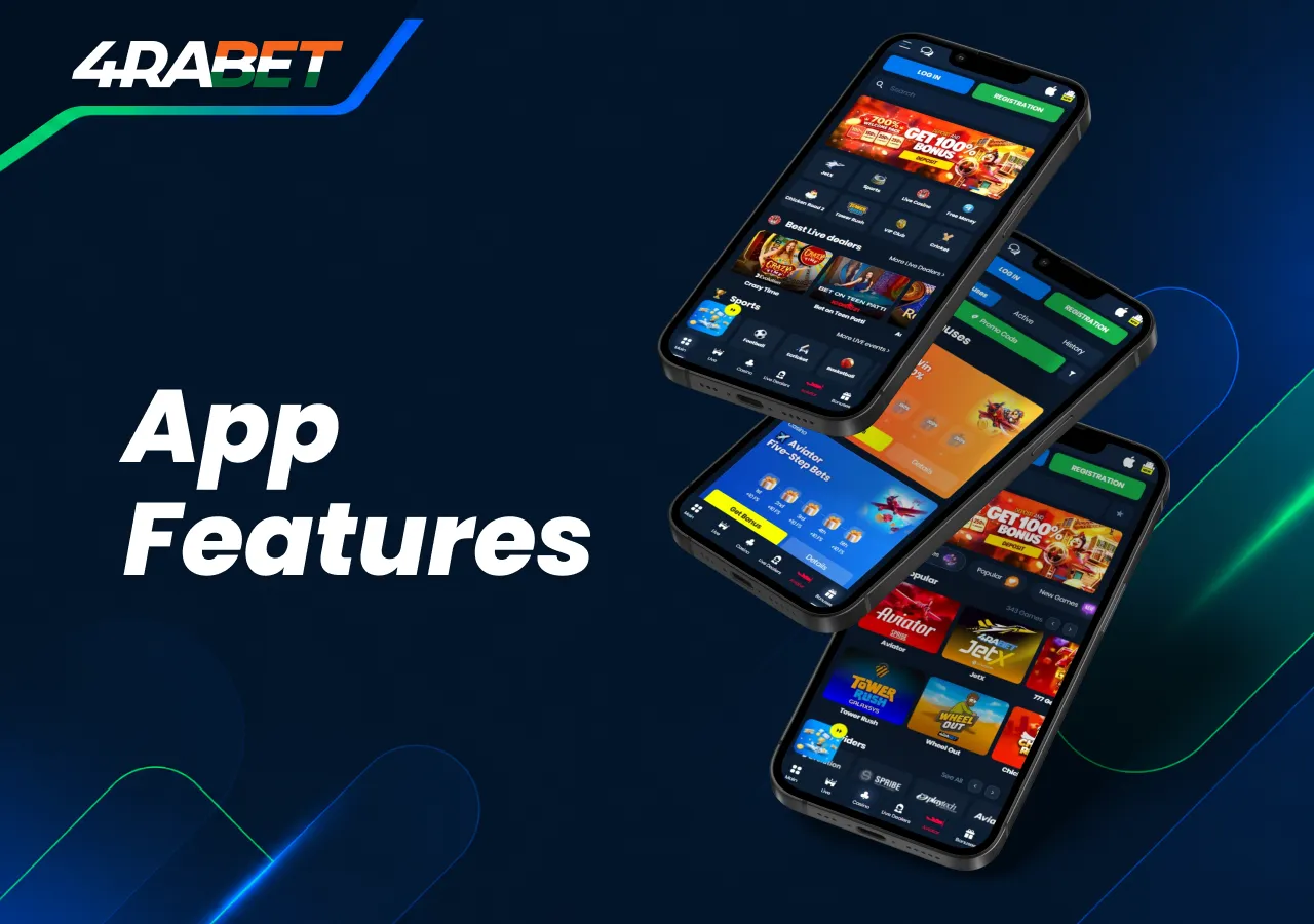 The 4rabet app provides access to betting and games on mobile devices.
